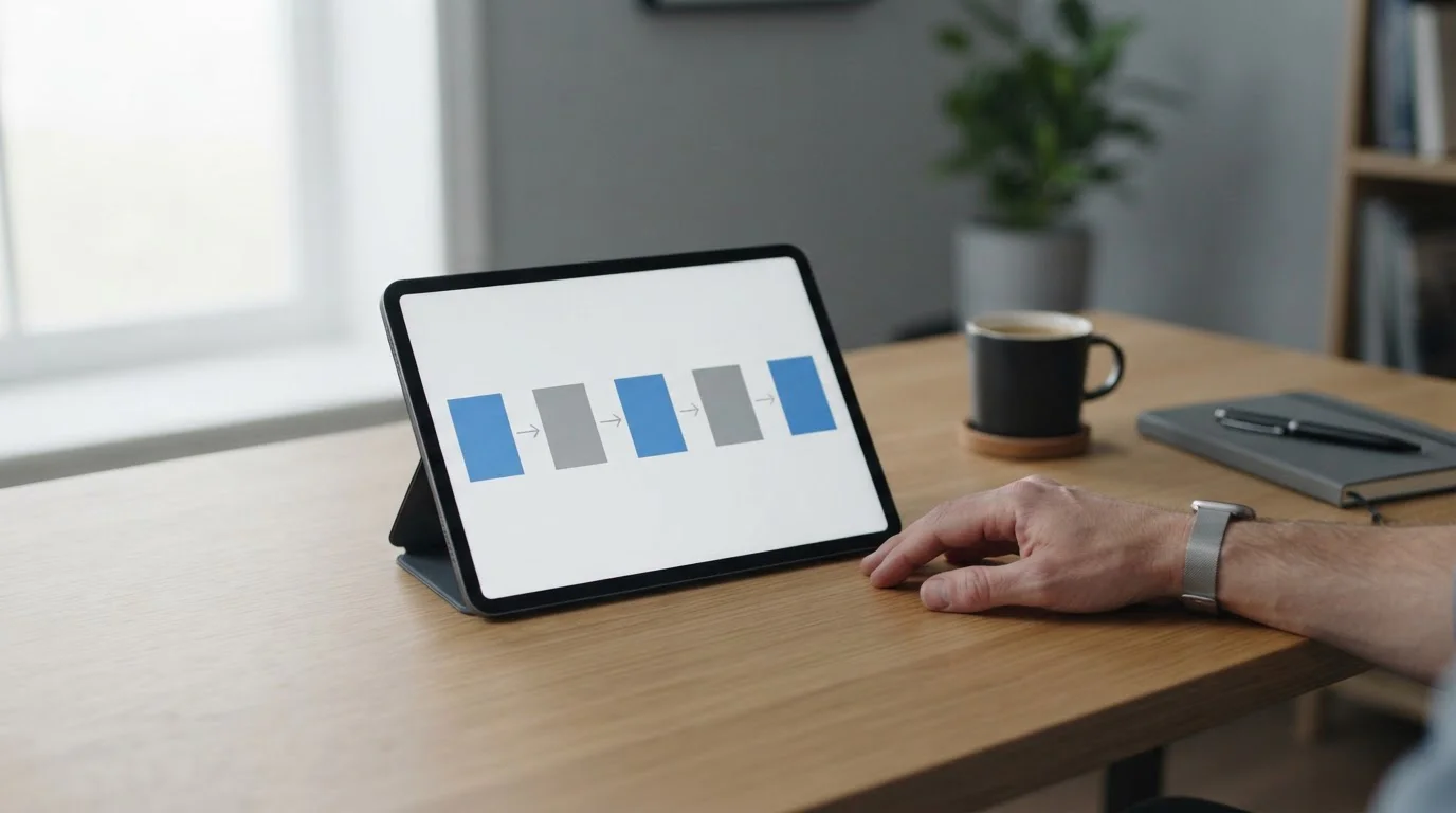 Schematische Darstellung eines digitalen Zahlungsflusses mit mehreren Verarbeitungsschritten