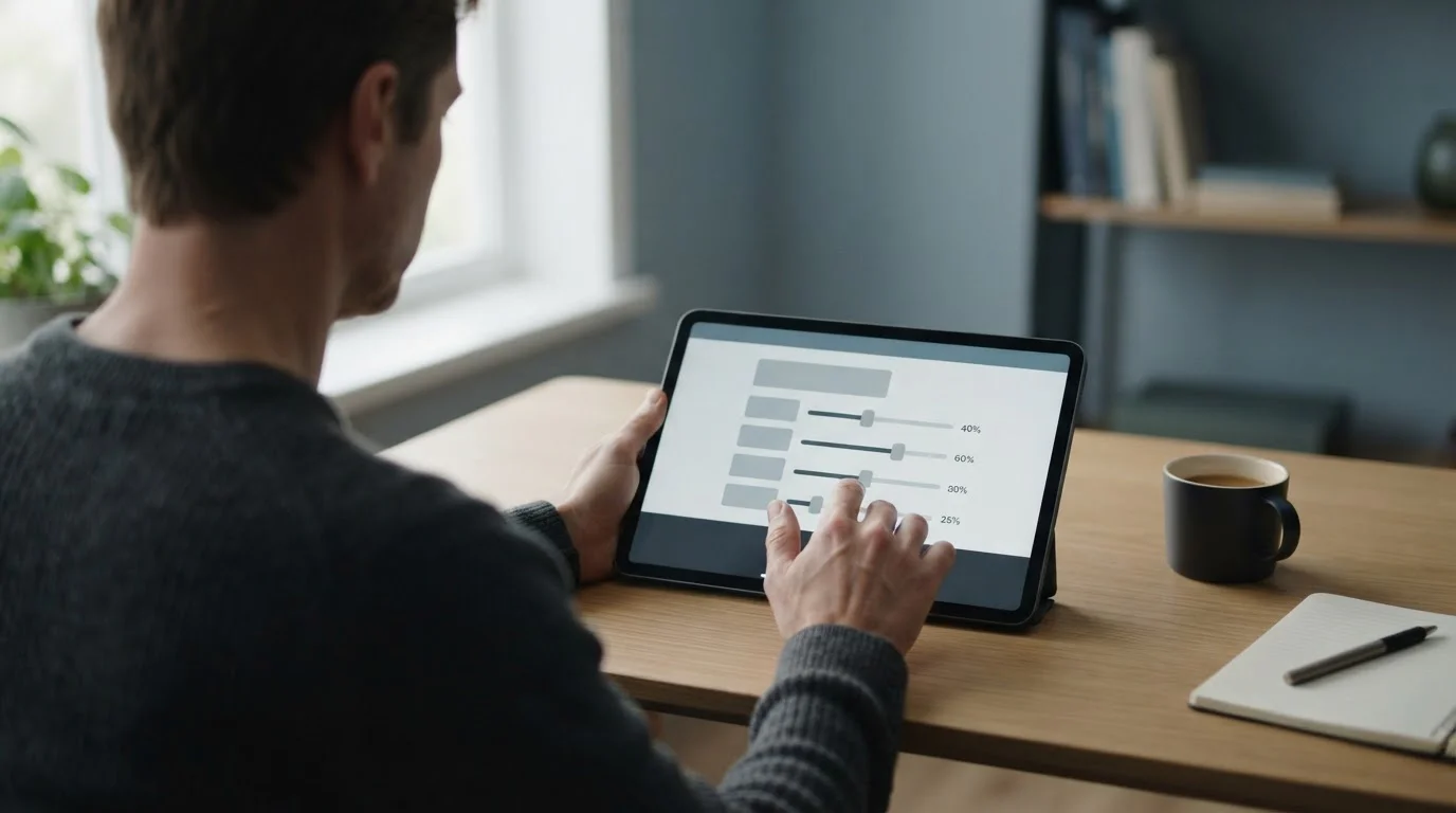 Nutzer setzt ein monatliches Einzahlungslimit am Tablet