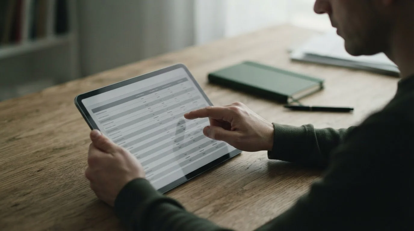 Übersicht verschiedener Wettanbieter mit neutralen Vergleichskriterien auf einem Tablet-Bildschirm