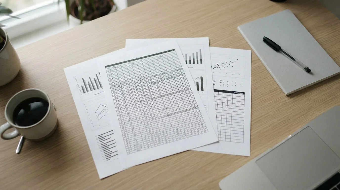 Arbeitsfläche mit Notizen und neutralen Vergleichsdaten zu verschiedenen Buchmachern