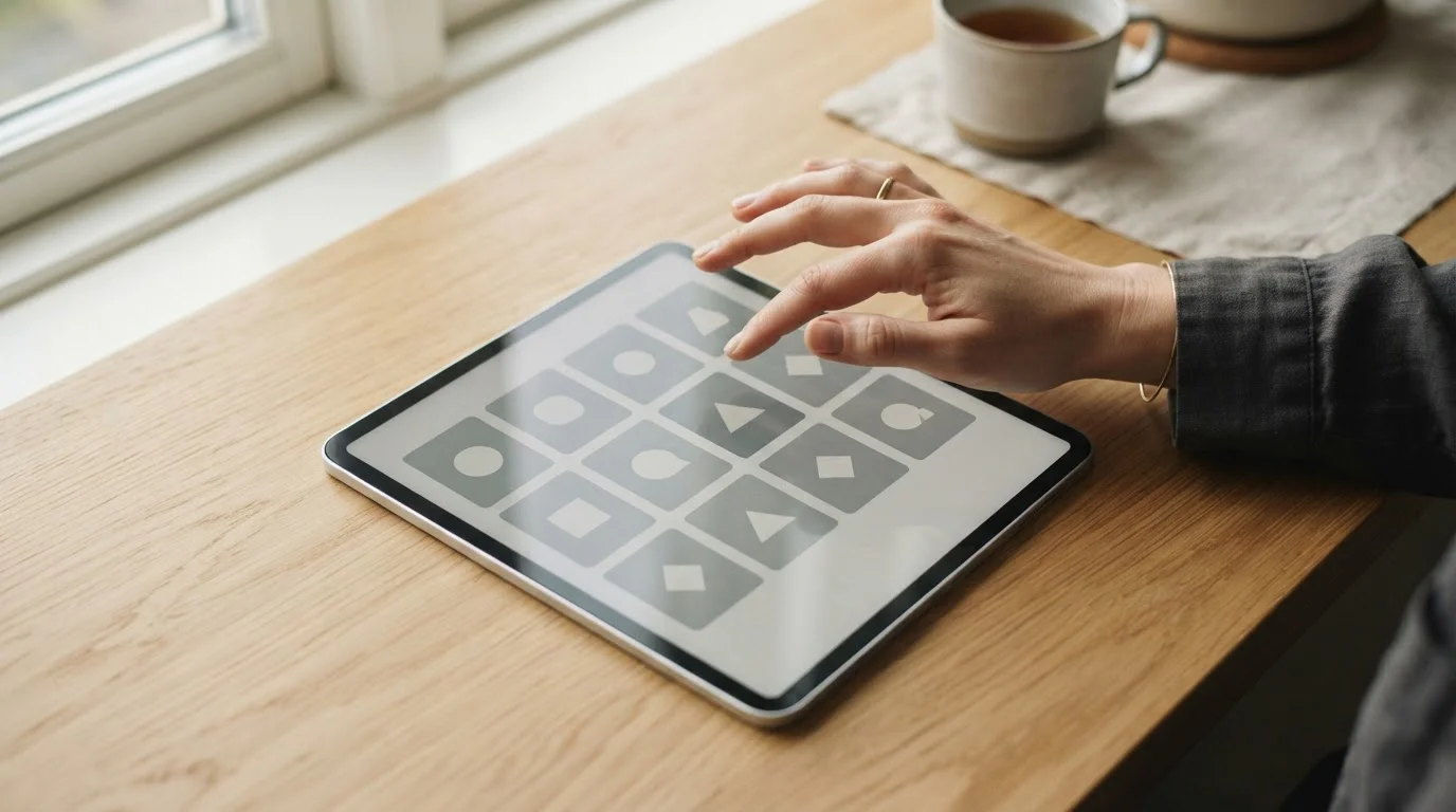 Verschiedene digitale Zahlungsoptionen auf einem Tablet-Bildschirm